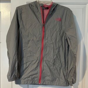 The North Face Kids Raincoat - Gray with Pink Accents